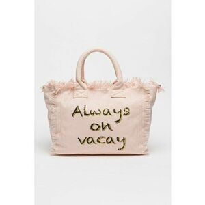 Geanta shopper cu imprimeu text imagine