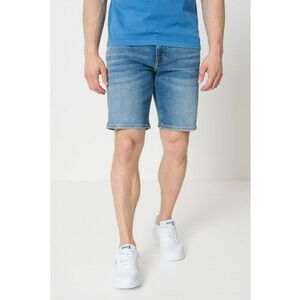 Bermude din denim cu croiala dreapta si talie medie imagine