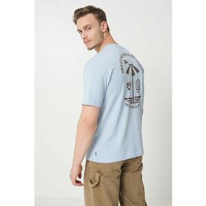 Tricou cu decolteu la baza gatului si imprimeu pe spate imagine