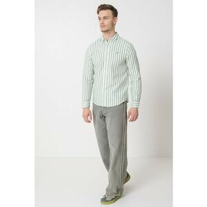 Camasa slim-fit din amestec de in cu mode in dungi imagine