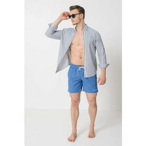 Pantaloni scurti de baie cu snur si model uni imagine