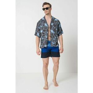 Pantaloni scurti de baie cu buzunare si model colorblock imagine