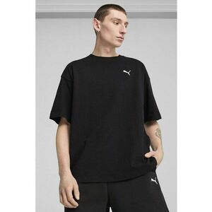 Tricou de bumbac cu decolteu la baza gatului si logo discret imagine