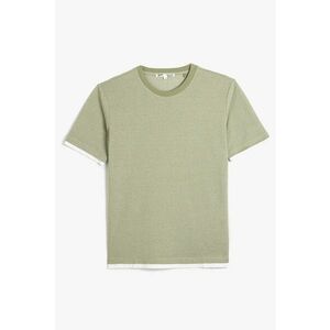 Tricou cu decolteu la baza gatului si detalii contrastante imagine
