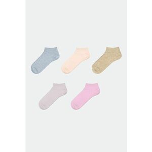Set de sosete pana la glezna din amestec de bumbac cu model uni - 5 perechi imagine