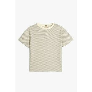 Tricou cu decolteu la baza gatului si model in dungi imagine