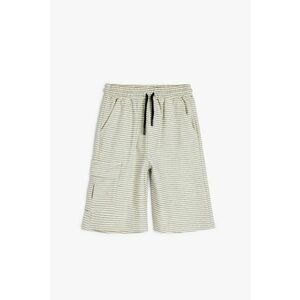 Pantaloni scurti cu snur de ajustare si model in dungi imagine
