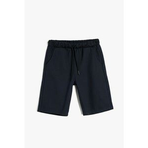 Pantaloni scurti cu model uni si snur de ajustare in talie imagine