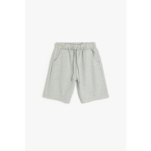 Pantaloni scurti cu model uni si snur de ajustare in talie imagine