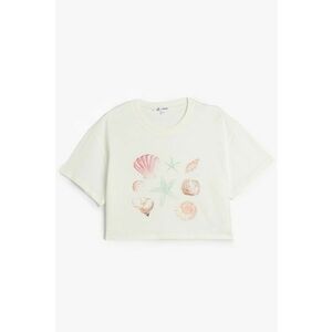 Tricou crop lejer cu imprimeu grafic imagine