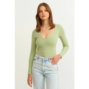Bluza slim fit cu decolteu in V imagine