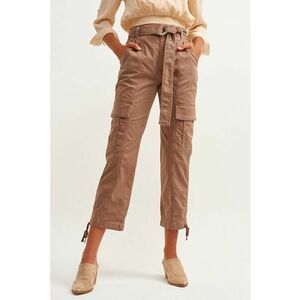 Pantaloni crop cargo cu o curea imagine