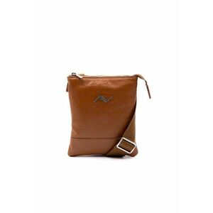 Geanta crossbody de piele cu bareta ajustabila - Maro imagine