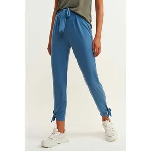 Pantaloni crop din amestec de modal cu talie inalta imagine