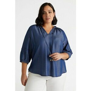 Bluza din lyocell cu decolteu in V si maneci raglan imagine