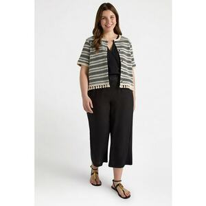Pantaloni crop cu snur imagine