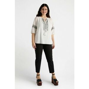 Bluza de bumbac cu broderie imagine