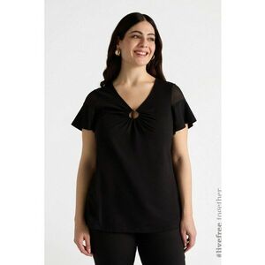 Tricou cu decolteu in V si decupaj imagine
