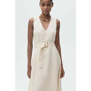 Rochie midi de in cu o curea in talie imagine