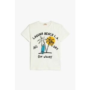 Tricou din bumbac cu imprimeu tropical imagine