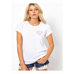 Tricou dama alb - C'est la vie - imagine
