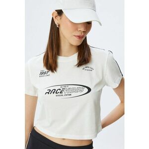 Tricou crop cu imprimeu imagine