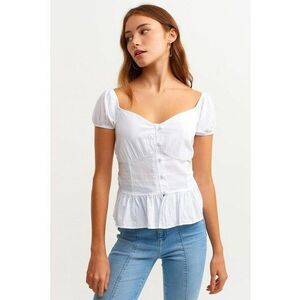Bluza cu maneci scurte si terminatie cu volan imagine