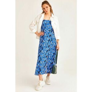 Rochie midi cu croiala in A si imprimeu imagine