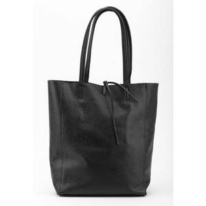 Geanta dama shopper neagra din piele cu portofel interior imagine