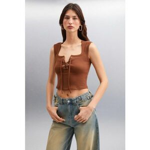 Bluza crop cu decolteu patrat imagine