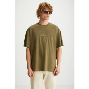 Tricou cu maneci cazute si imprimeu grafic pe partea din spate imagine