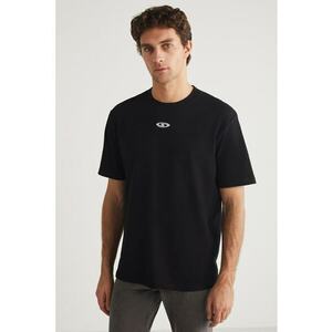 Tricou din bumbac cu decolteu la baza gatului imagine