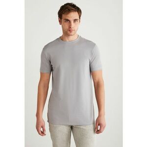 Tricou slim fit din amestec de bumbac cu decolteu la baza gatului Tiago imagine
