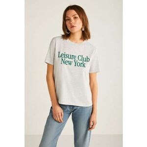 Tricou din bumbac cu imprimeu text imagine