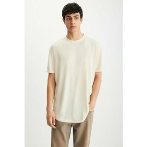 Tricou de bumbac cu decolteu la baza gatului imagine