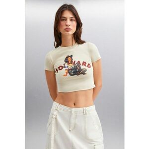 Tricou crop cu imprimeu imagine