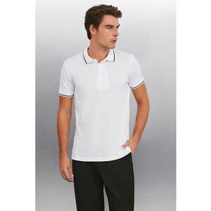 Tricou polo cu accente cu model in dungi imagine