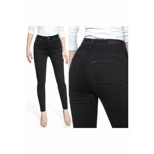 Blugi dama - Scarlett Super High - 21031-26 - Bumbac - Lungi - Petite - Denim - W24-L31 US - Negru imagine