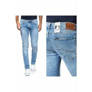Blugi barbati - Luke - W26-L32 US - Bumbac - Lungi - Conica - Simplu - 5 buzunare - Albastru imagine
