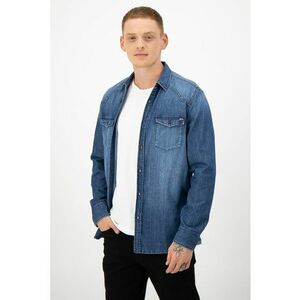 Camasa din denim cu aspect decolorat imagine