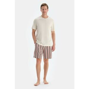 Pijama din bumbac si modal cu maneci scurte imagine