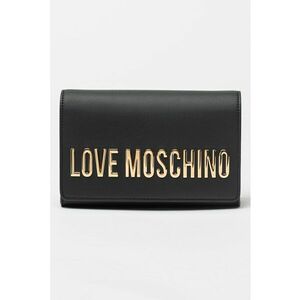 Geanta crossbody de piele ecologica cu logo metalic - Negru imagine