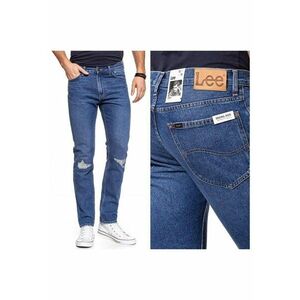 Blugi barbati - Lee Rider - W32-L32 US - Bumbac - Lungi - Conica - Simplu - 5 buzunare - Albastru imagine