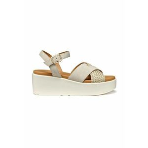 Sandale cu talpa wedge si insertii din piele intoarsa imagine