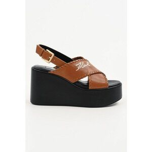 Sandale wedge din piele imagine