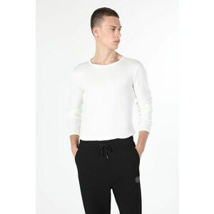 Tricou Cu Maneca Lunga De Barbati Alb Slim Fit imagine