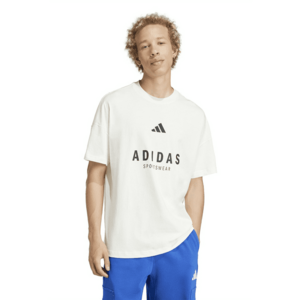 Tricou cu decolteu la baza gatului si imprimeu logo imagine