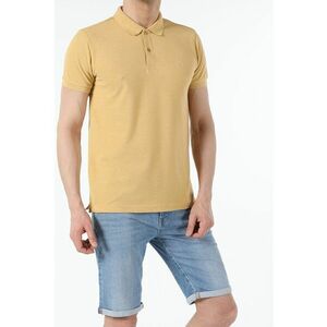 Tricou polo de bumbac cu model uni imagine