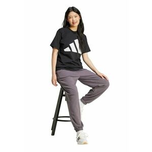 Tricou de bumbac cu decolteu la baza gatului si logo imagine