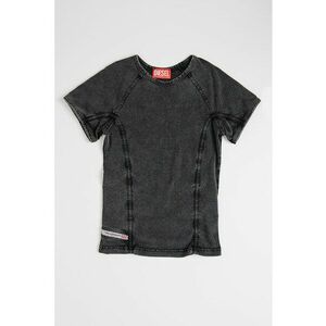 Tricou din in cu aspect de denim imagine